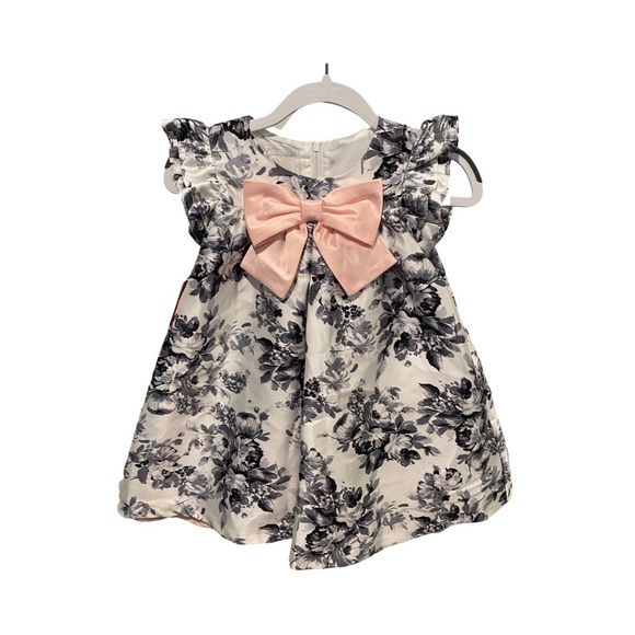 Rare Editions Toddler Girls Fancy Floral Bow Dress NWT Size 2T - Picture 1 of 6